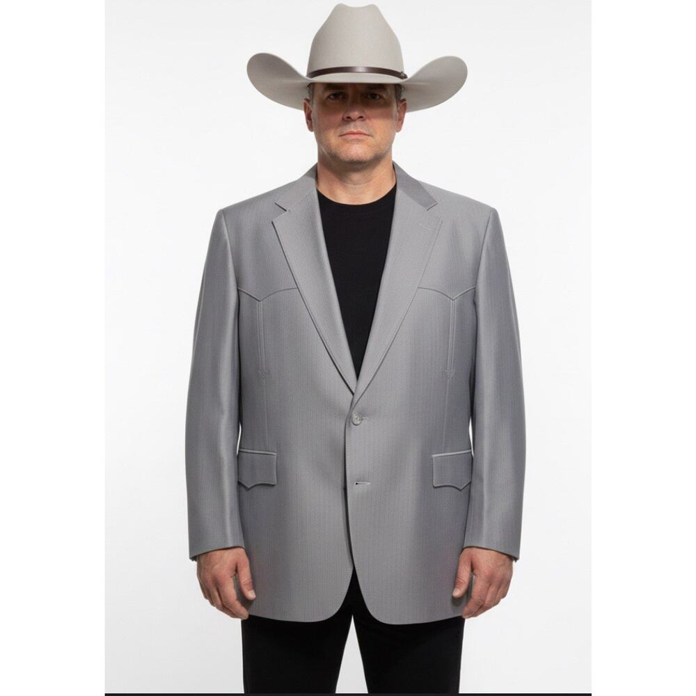 VTG Pagano West 52L Gray Western Blazer Sport‎ Coat USA